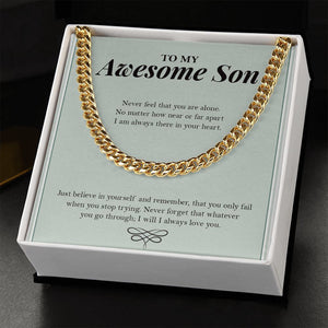 Always Loved You cuban link chain gold standard box