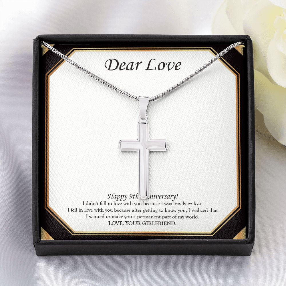 I Want You To Be My World stainless steel cross yellow flower