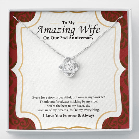 Every Story love knot necklace front