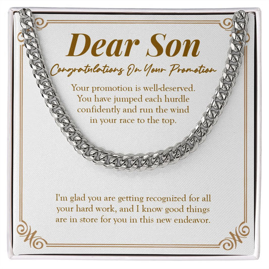 Jumped Each Hurdle Confidently cuban link chain silver front