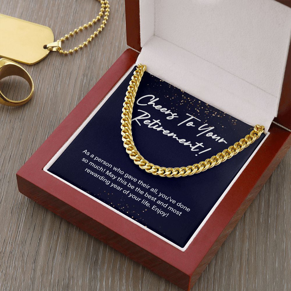 Most Rewarding Year Of Life cuban link chain gold luxury led box