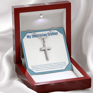 Be Proud Of Your Work stainless steel cross premium led mahogany wood box