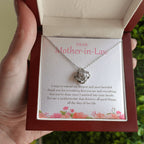 Deserves All The Good Things love knot necklace luxury led box hand holding