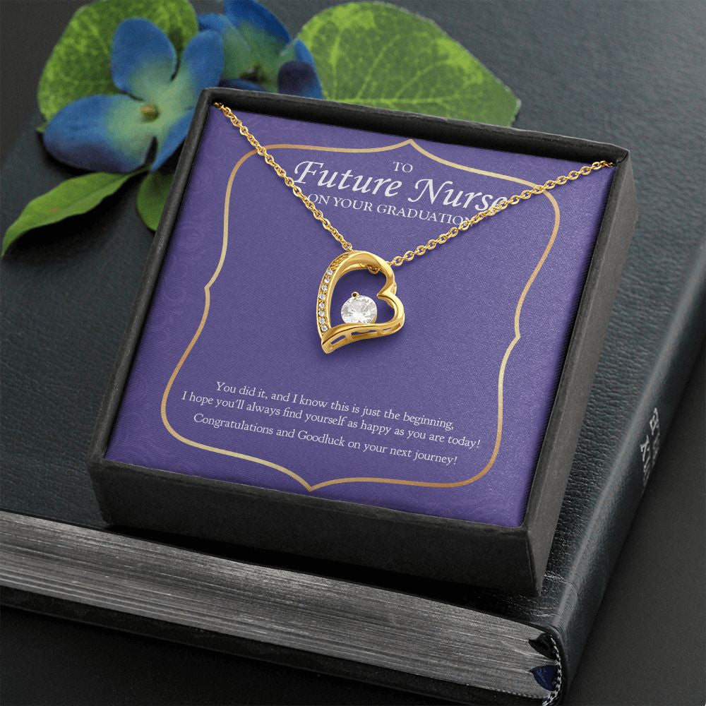 Just The Beginning forever love gold necklace front