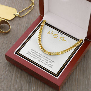 I Adore His Smile cuban link chain gold luxury led box