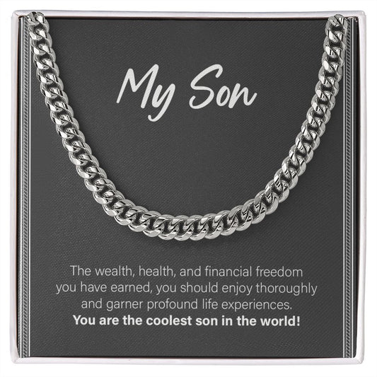 Coolest In The World cuban link chain silver front