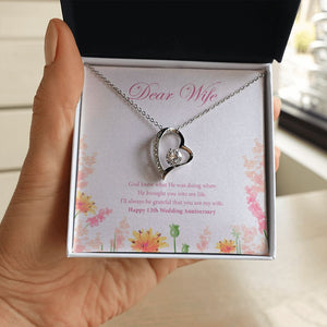 God Knew forever love silver necklace in hand