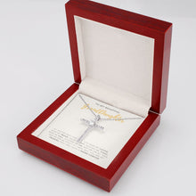 Load image into Gallery viewer, Make Me Laugh cz cross necklace luxury led box side view
