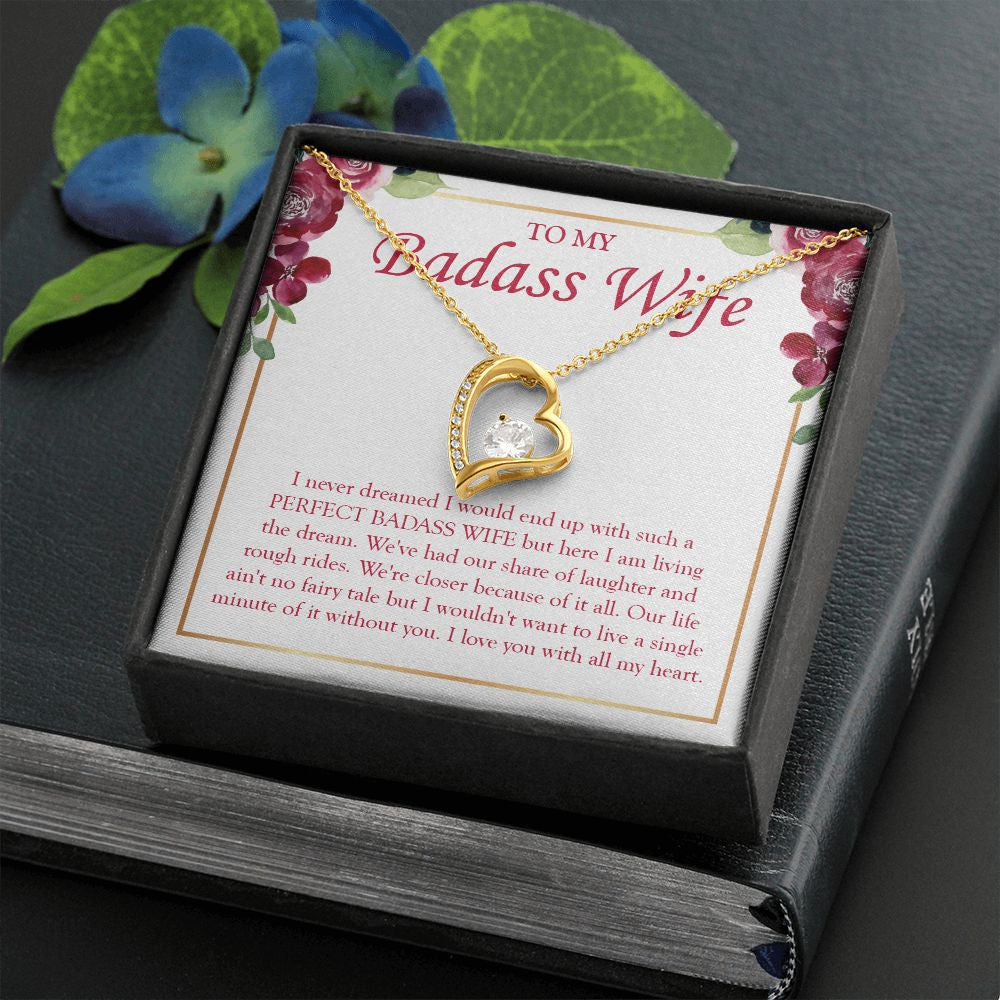 Living The Dream forever love gold necklace front