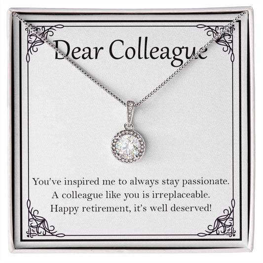 Always Stay Passionate eternal hope necklace front