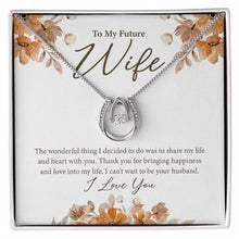 Load image into Gallery viewer, Share my Life and Heart horseshoe necklace front

