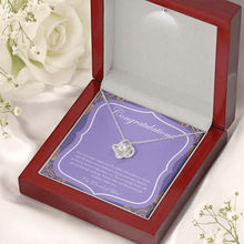 Load image into Gallery viewer, Challenges On The Way love knot necklace premium led mahogany wood box
