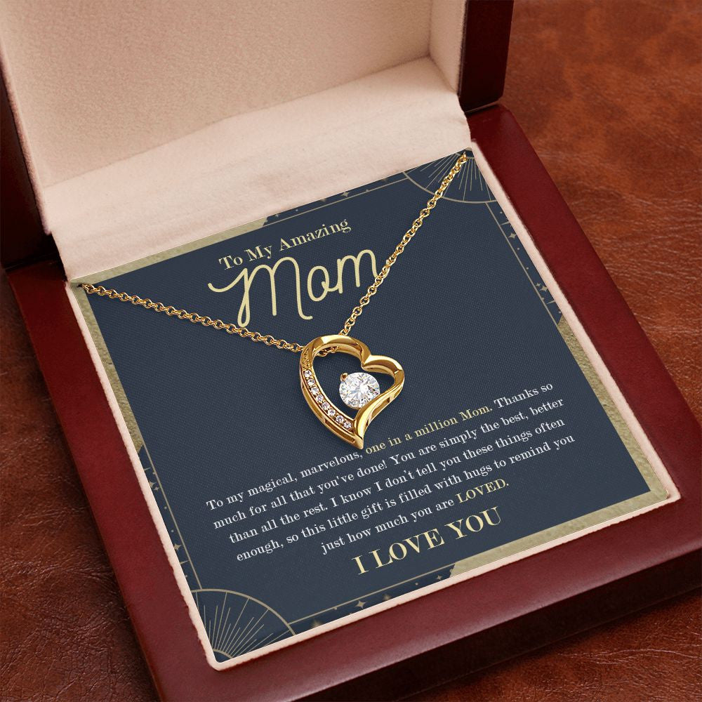 Simply the best forever love gold pendant premium led mahogany wood box