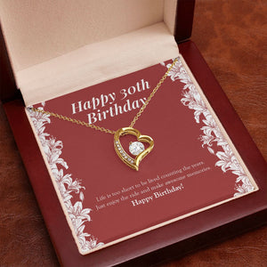Counting The Years forever love gold pendant premium led mahogany wood box