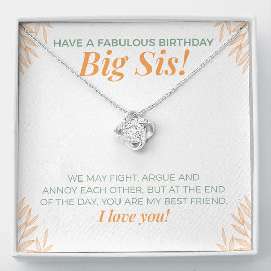 My Bestfriend love knot necklace front