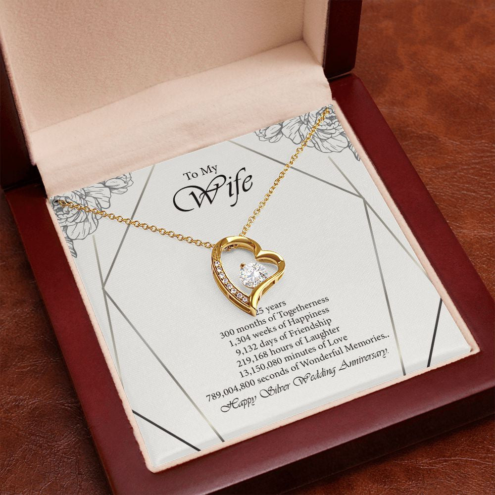 Wonderful Memories forever love gold pendant premium led mahogany wood box