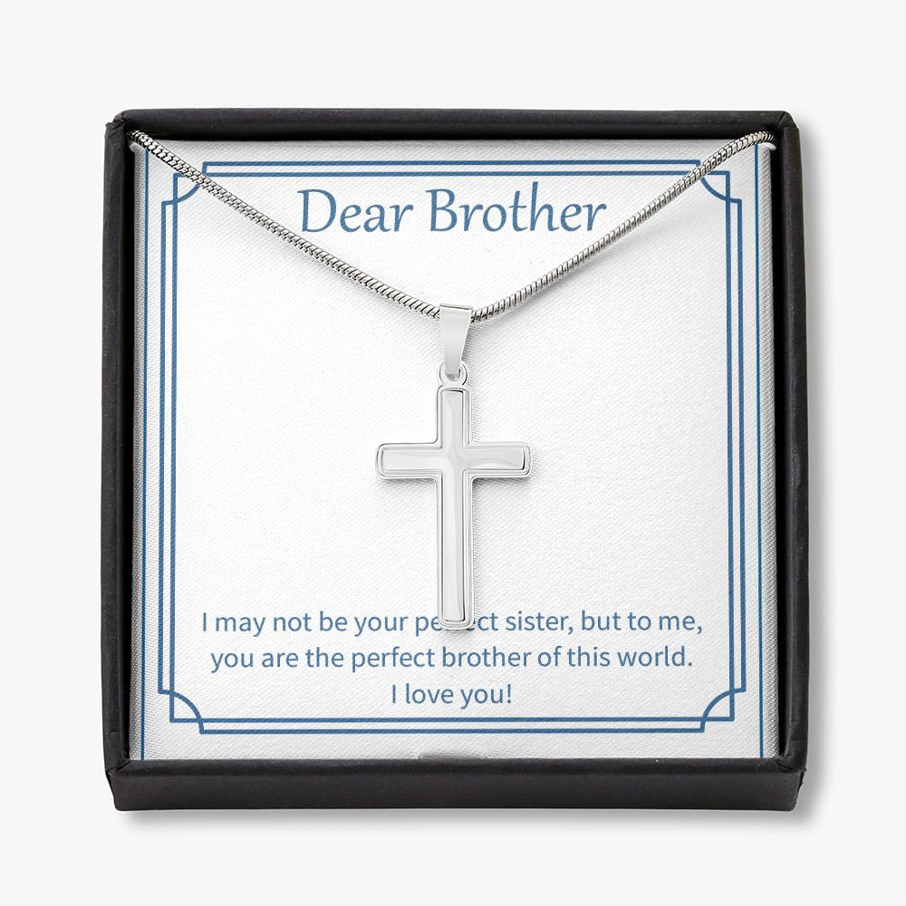 I May Not Be stainless steel cross necklace front