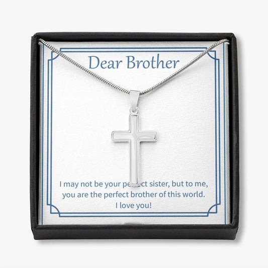 I May Not Be stainless steel cross necklace front