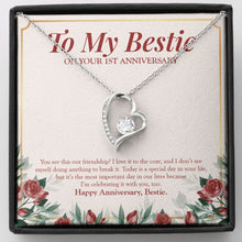 Load image into Gallery viewer, Our Friendship forever love silver necklace front
