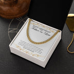 Influencer Of Our Marriage cuban link chain gold box side view