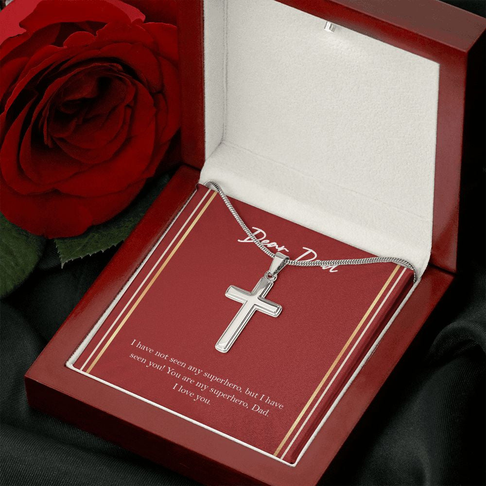 You Are My Superhero stainless steel cross luxury led box rose
