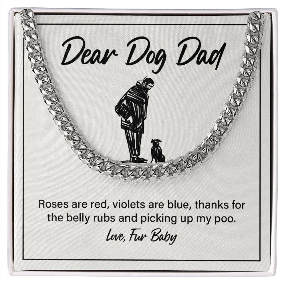 Thanks For The Belly Rubs cuban link chain silver front