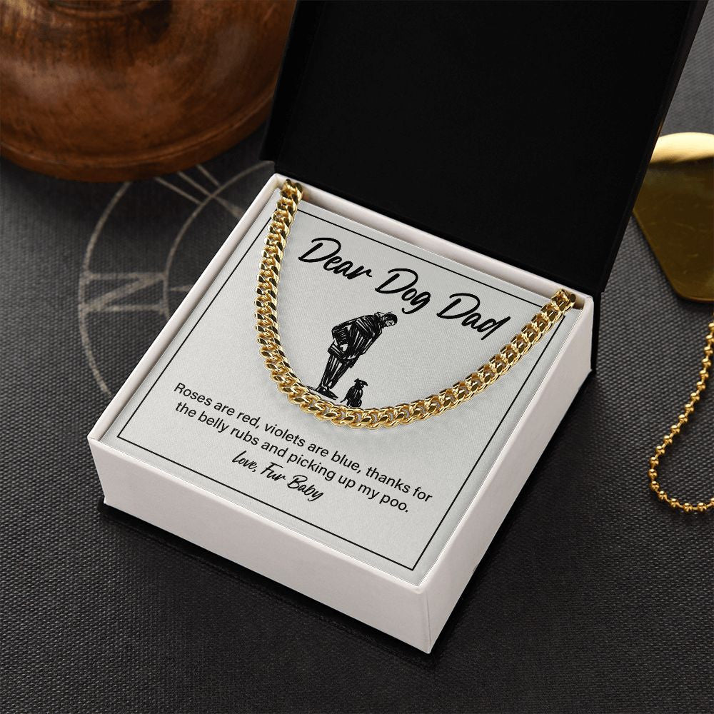 Thanks For The Belly Rubs cuban link chain gold box side view
