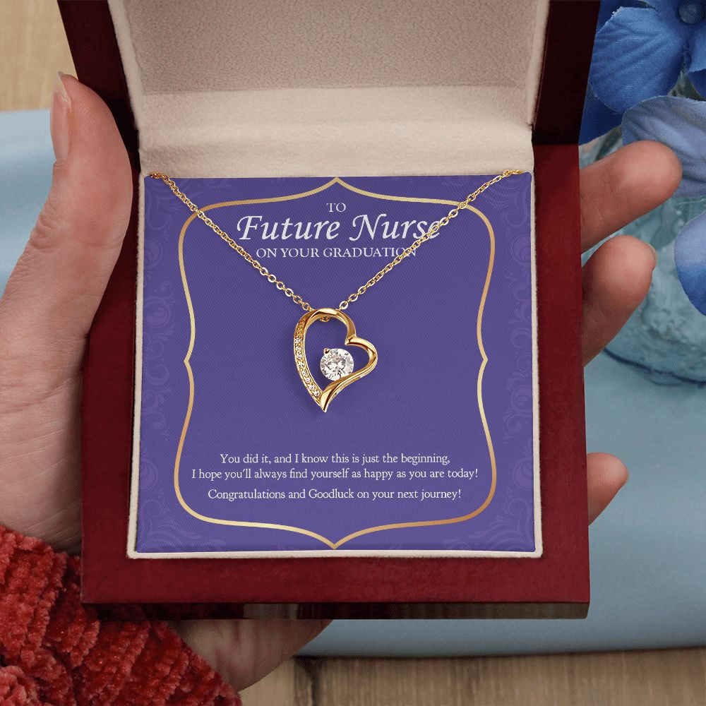 Just The Beginning forever love gold pendant led luxury box in hand