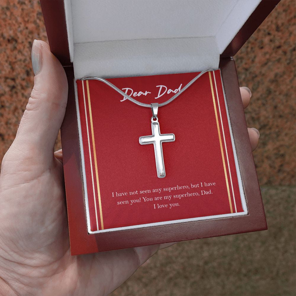 You Are My Superhero stainless steel cross luxury led box hand holding