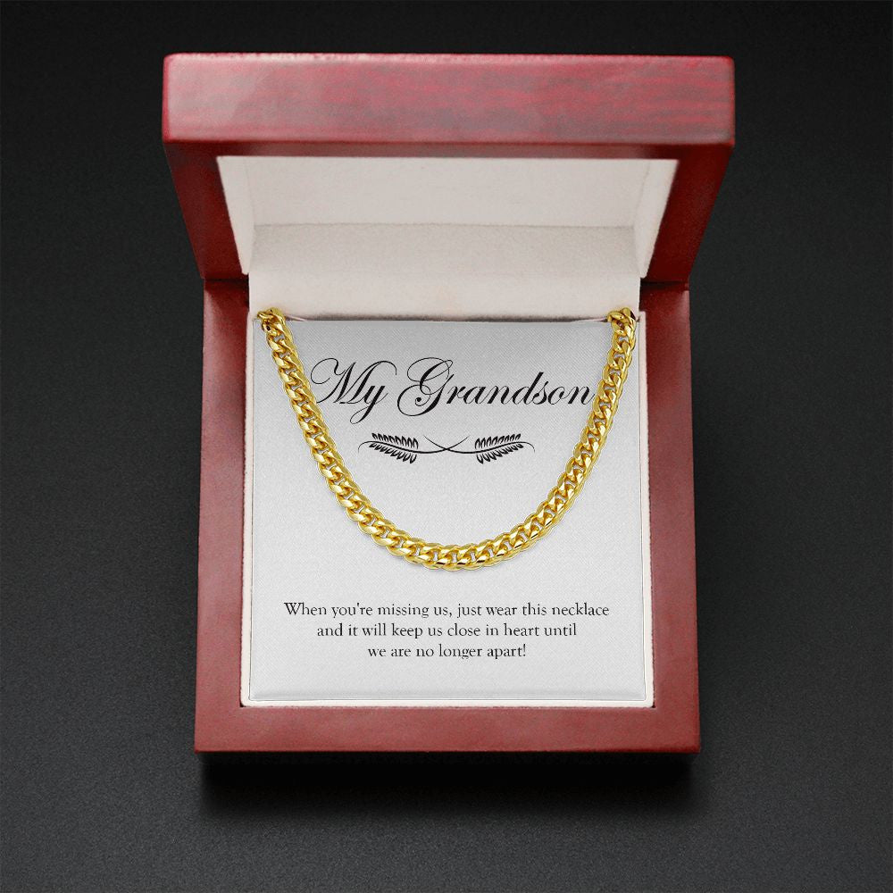 Until No Longer Apart cuban link chain gold mahogany box led