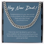 Embark On New Journey cuban link chain silver front