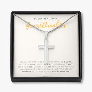 Friend Forever stainless steel cross necklace front