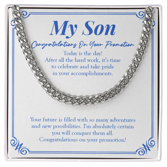 Take Pride In Your Accomplishment cuban link chain silver front