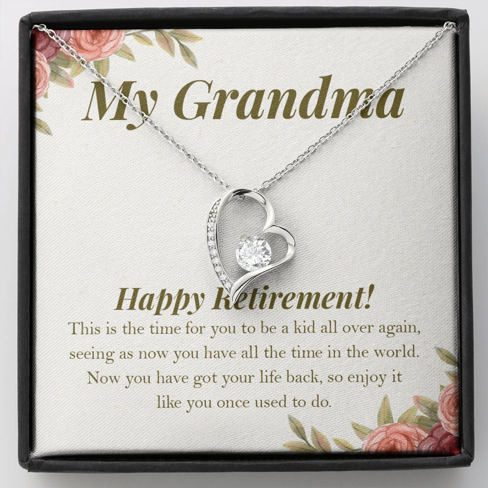 Be A Kid All Over Again forever love silver necklace front