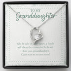 Always Connected By Heart forever love silver necklace front