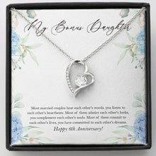 Load image into Gallery viewer, Hear Each Others Words forever love silver necklace front
