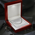Be Fearless In Life cuban link chain silver premium led mahogany wood box