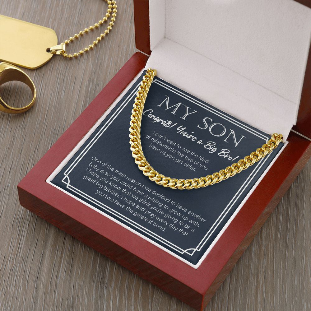 Sibling To Grow Up With cuban link chain gold luxury led box