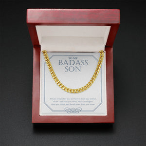 Loved More Than You Know cuban link chain gold mahogany box led