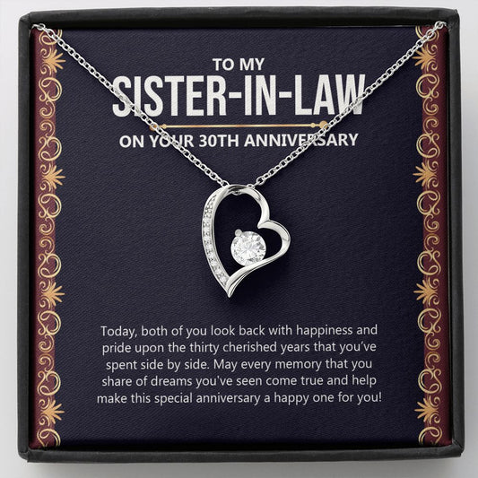 Fifty Cherished Years forever love silver necklace front