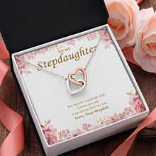 Load image into Gallery viewer, Not A Package Deal interlocking heart pendant pink flower

