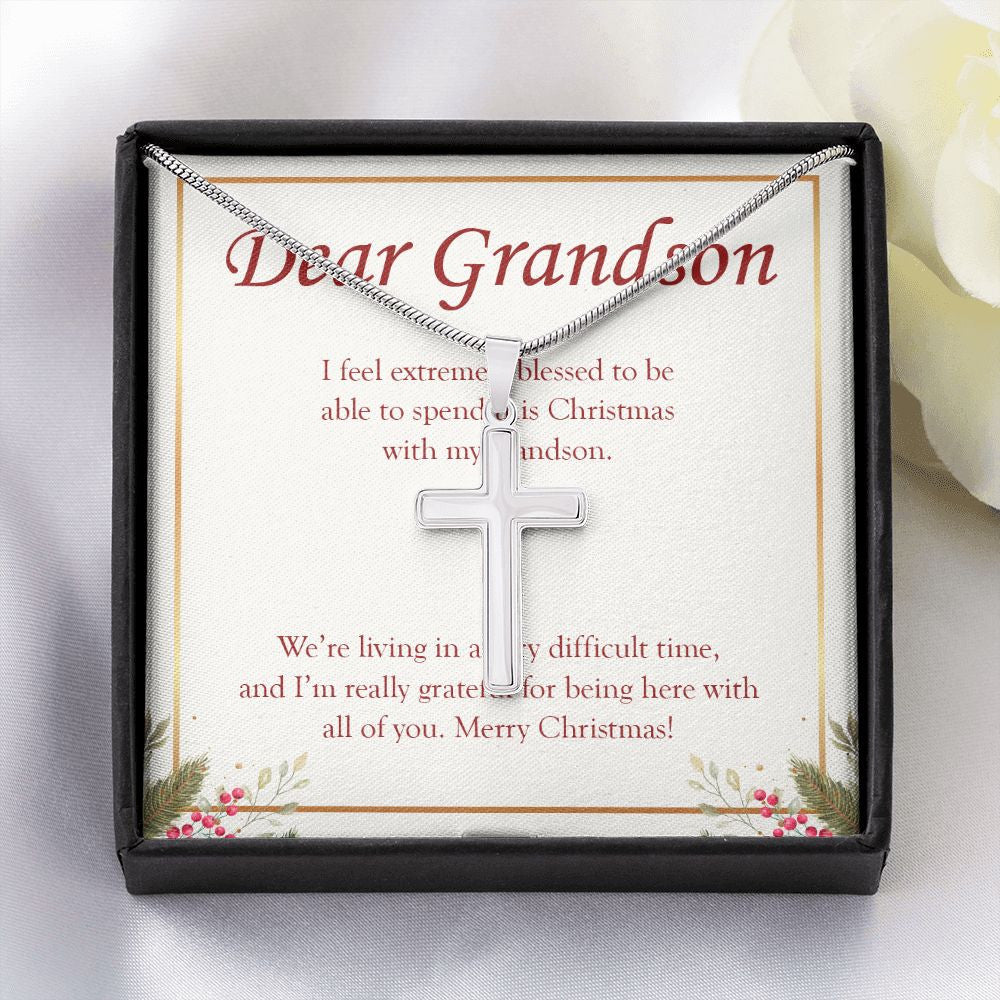 Extremely Blessed stainless steel cross yellow flower