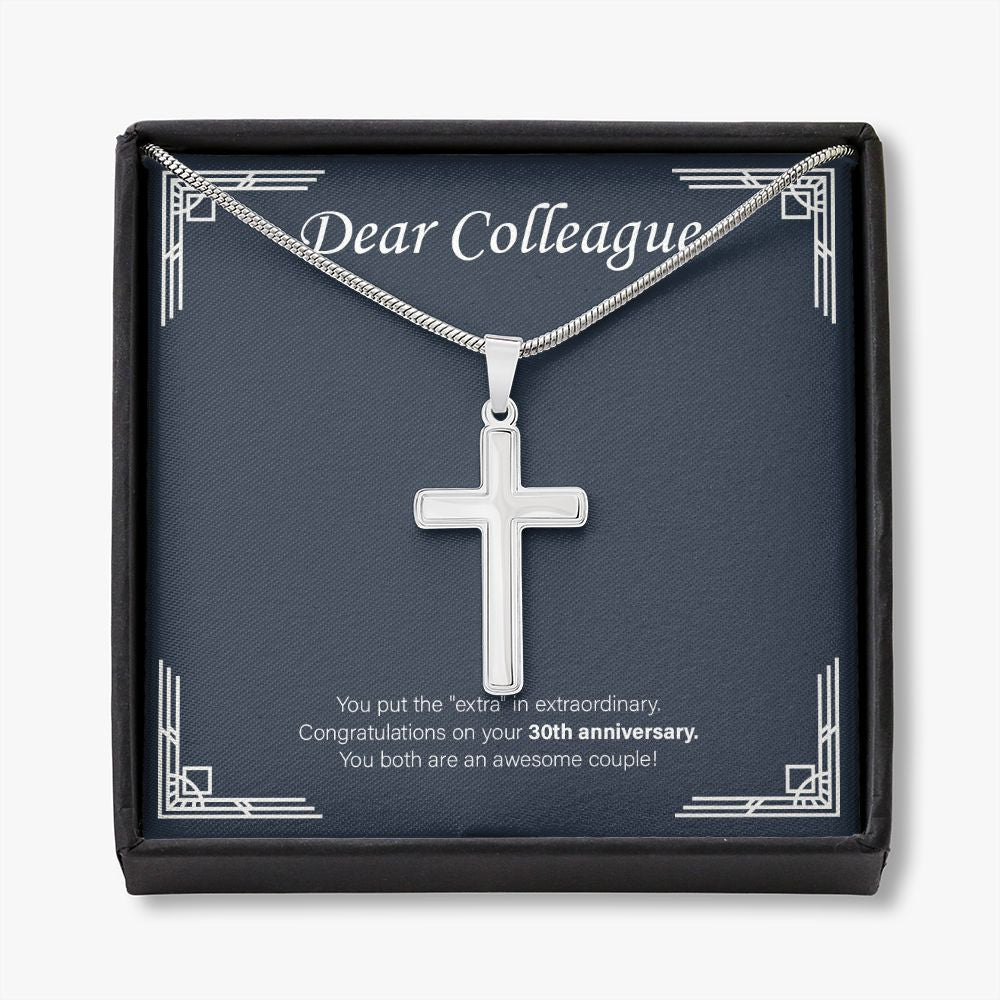 Extra In Extraordinary stainless steel cross necklace front