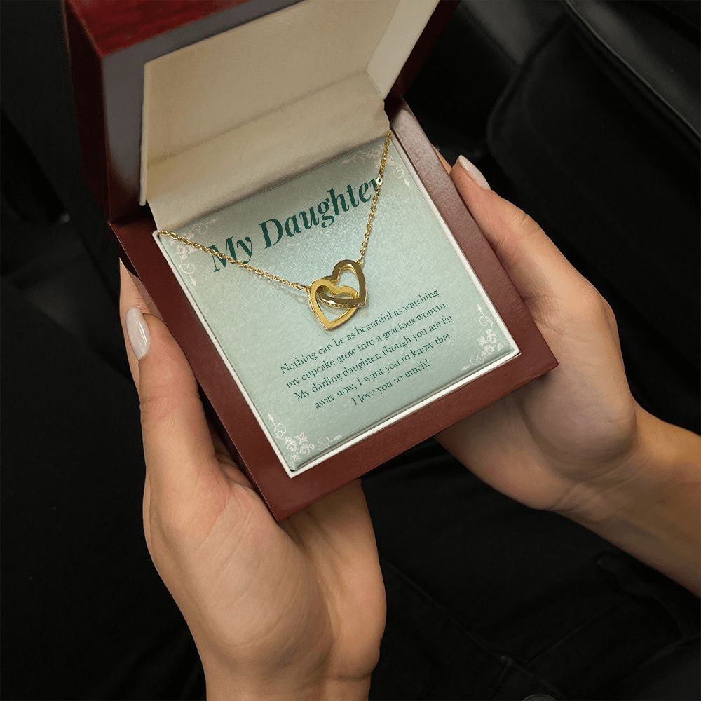 Grown into Gracious Woman interlocking heart pendant luxury hold hand