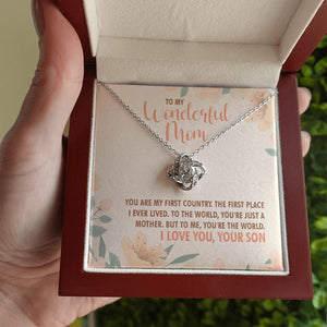 You're the world love knot necklace luxury led box hand holding