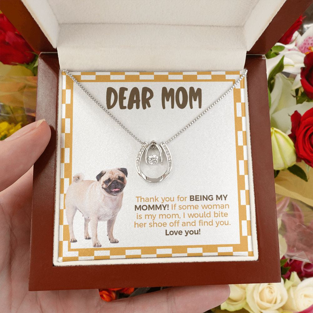 Being my Mommy horseshoe necklace luxury led box hand holding