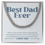You are the World cuban link chain silver front