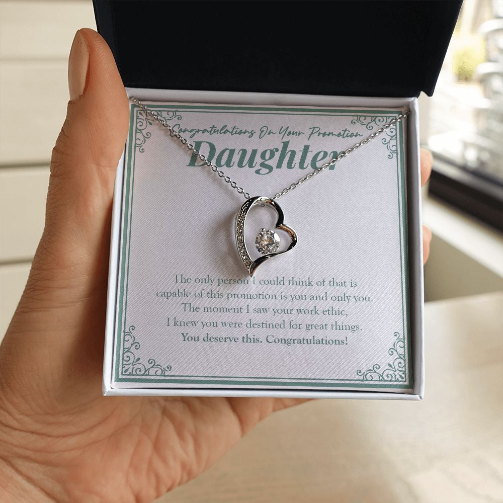 Destined For Great Things forever love silver necklace in hand