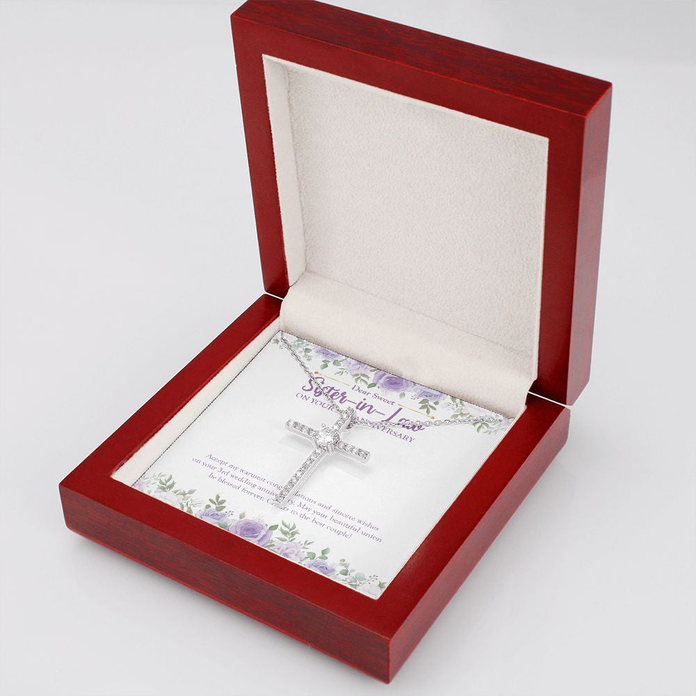 A Beautiful Union cz cross necklace luxury led box side view
