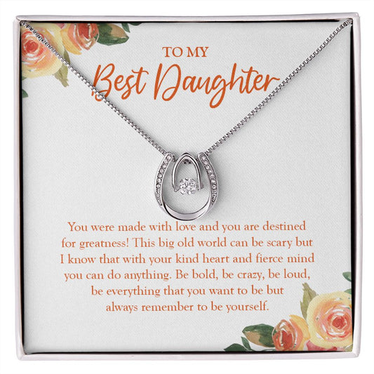 Destined For Greatness horseshoe necklace front